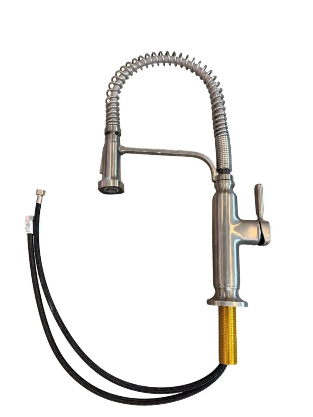 Kohler 21.5" Commercial‑Style Pull‑Down Kitchen Faucet – Brushed Stainless Steel